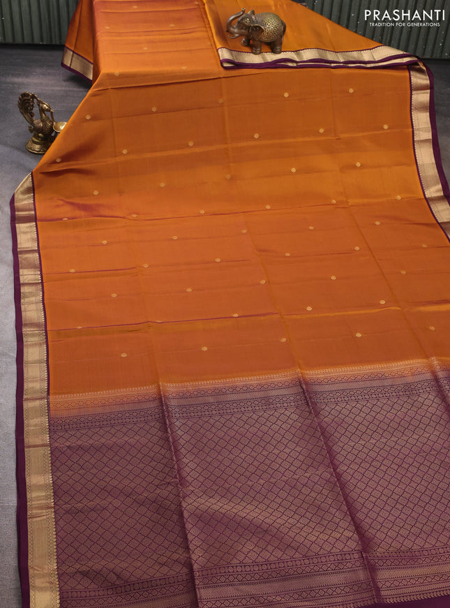 Honey Shade & Wine Shade Kanchipuram Soft Silk Sarees - Buttas