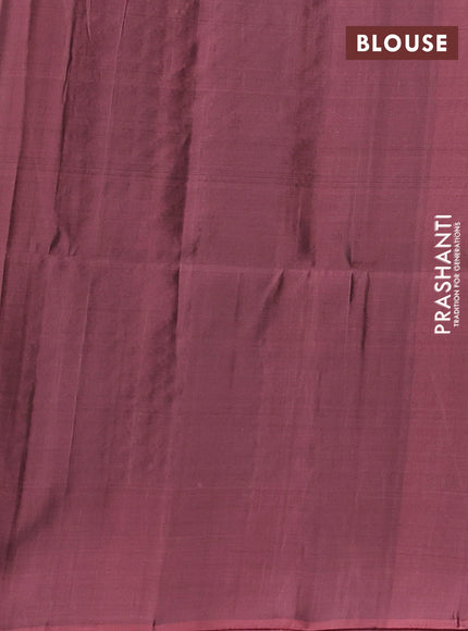 Mehendi Green & Dark Peach Kanchipuram Soft Silk Sarees - Zari Weaves