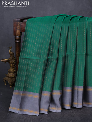Green & Grey Kanchipuram Soft Silk Sarees - Zari Weaves