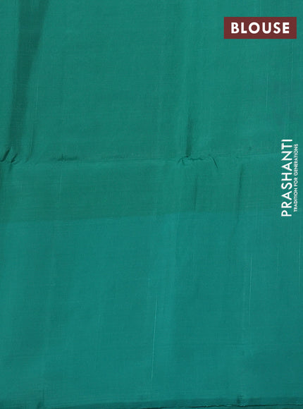 Light Green Shade & Teal Green  Kanchipuram Soft Silk Sarees - Buttas