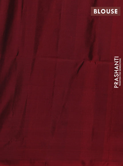 Blue & Maroon Kanchipuram Soft Silk Sarees - Buttas