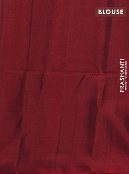 Green & Maroon Kanchipuram Soft Silk Sarees - Buttas