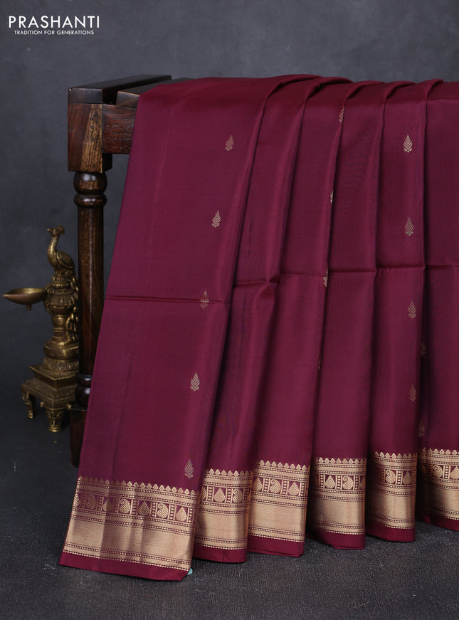 Wine Shade &  Kanchipuram Soft Silk Sarees - Buttas