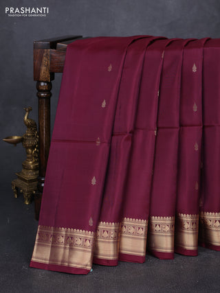 Wine Shade &  Kanchipuram Soft Silk Sarees - Buttas