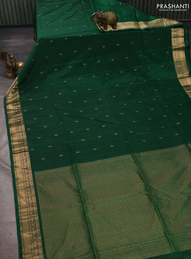 Green &  Kanchipuram Soft Silk Sarees - Buttas