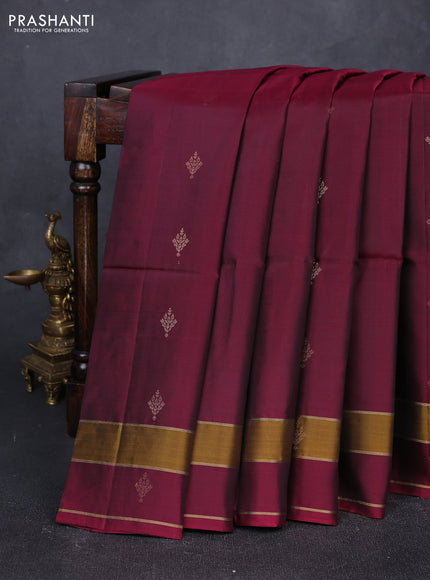 Wine Shade &  Kanchipuram Soft Silk Sarees - Buttas
