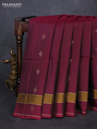 Wine Shade &  Kanchipuram Soft Silk Sarees - Buttas