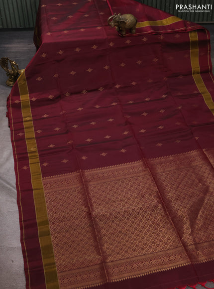 Wine Shade &  Kanchipuram Soft Silk Sarees - Buttas