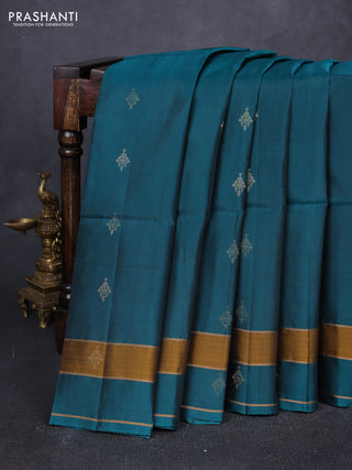Peacock Green &  Kanchipuram Soft Silk Sarees - Buttas