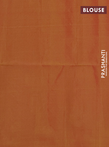 Sunset Orange & Dual Shade Of Lime Green Kanchipuram Soft Silk Sarees - Buttas