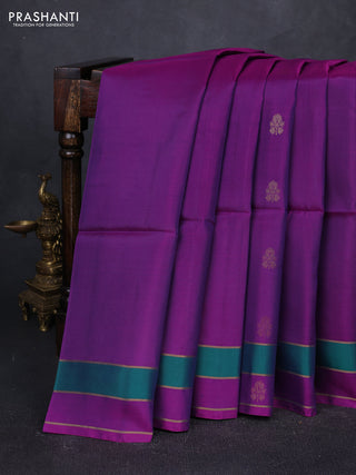 Purple &  Kanchipuram Soft Silk Sarees - Buttas