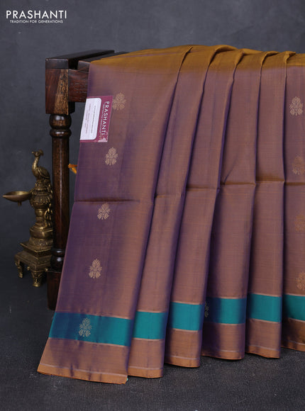 Dual Shade Of Dark Mustard &  Kanchipuram Soft Silk Sarees - Buttas