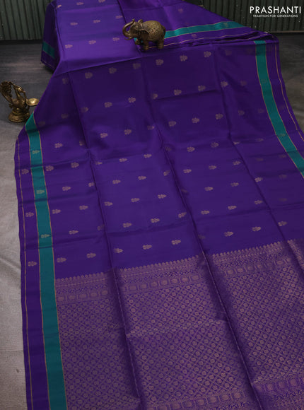 Violet &  Kanchipuram Soft Silk Sarees - Buttas