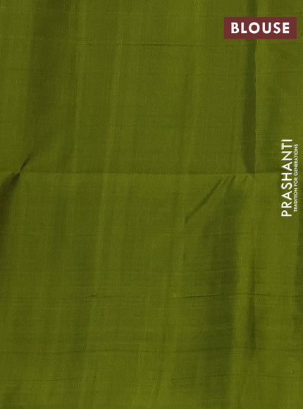 Maroon & Light Green Kanchipuram Soft Silk Sarees - Buttas