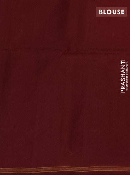 Dual Shade Of Beige & Maroon Kanchipuram Soft Silk Sarees - Buttas