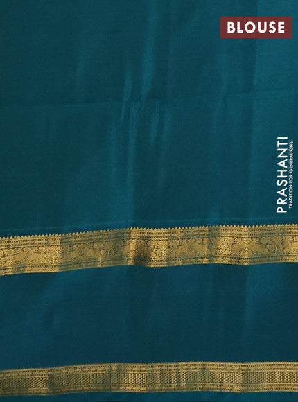 Mehendi Green & Teal Green Kanchipuram Soft Silk Sarees - Buttas