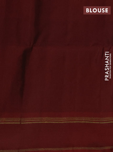 Deep Bottle Green & Maroon Kanchipuram Soft Silk Sarees - Zari Weaves