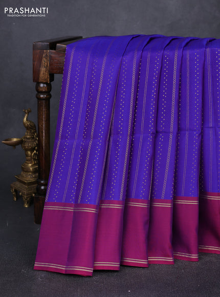 Violet & Dual Shade Of Purple Kanchipuram Soft Silk Sarees - Zari Weaves