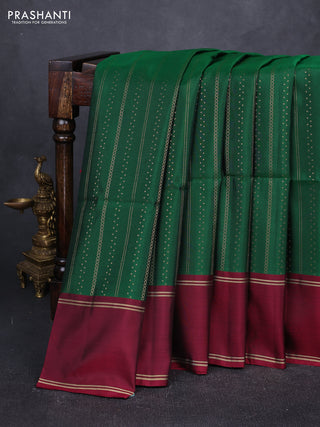 Green & Maroon Kanchipuram Soft Silk Sarees - Zari Weaves