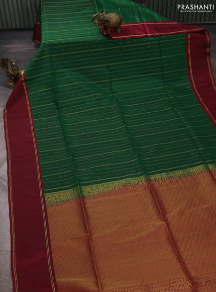 Green & Maroon Kanchipuram Soft Silk Sarees - Zari Weaves