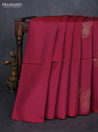 Maroon &  Kanchipuram Soft Silk Sarees - Buttas