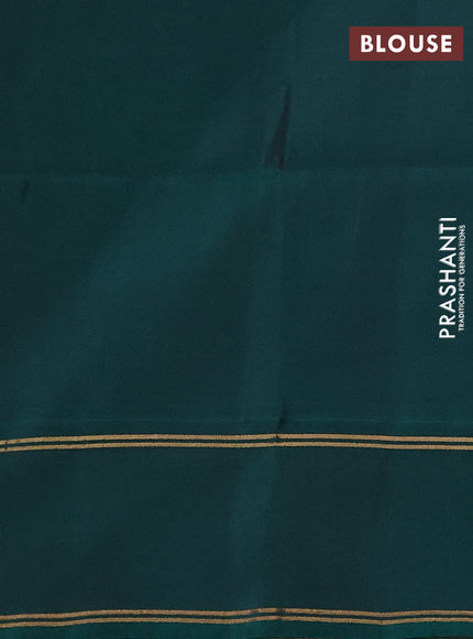 Maroon & Teal Green Kanchipuram Soft Silk Sarees - Zari Weaves