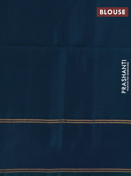 Violet & Dual Shade Of Teal Green Kanchipuram Soft Silk Sarees - Zari Weaves