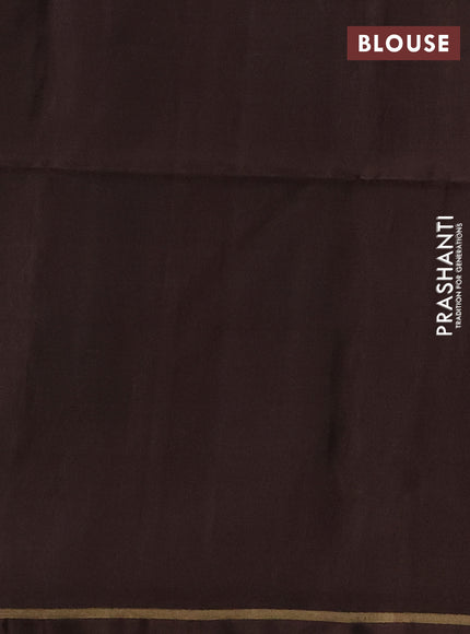 Black & Pastel Brown Kanchipuram Soft Silk Sarees - Buttas
