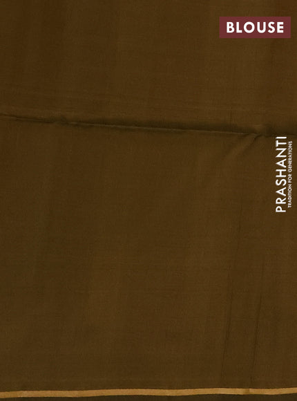 Maroon & Dark Mustard Kanchipuram Soft Silk Sarees - Buttas