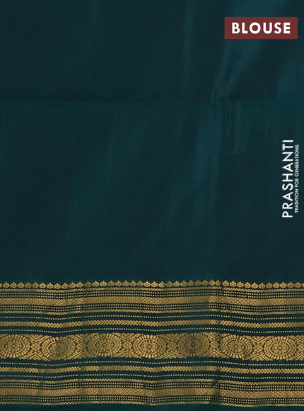 Purple & Teal Green Kanchipuram Soft Silk Sarees - Buttas