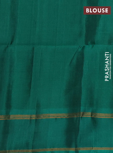 Dark Mustard & Green Kanchipuram Soft Silk Sarees - Zari Weaves