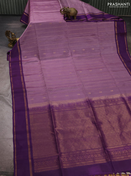 Lavender & Purple Kanchipuram Soft Silk Sarees - Zari Weaves