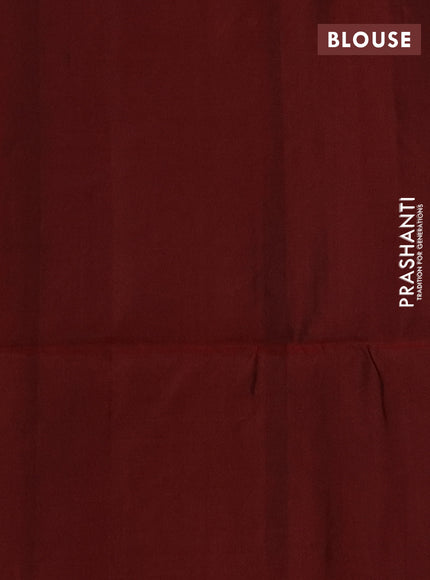 Peacock Blue & Maroon Kanchipuram Soft Silk Sarees - Buttas
