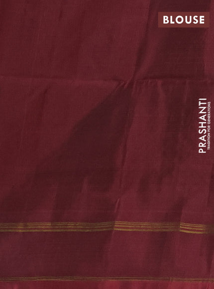 Mehendi Green & Maroon Shade Kanchipuram Soft Silk Sarees - Zari Weaves