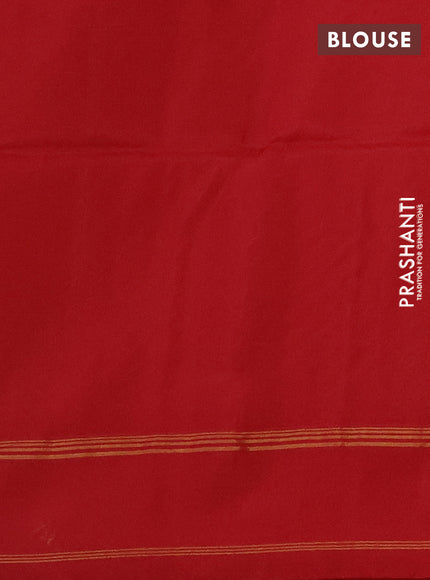 Dual Shade Of Light Green & Red Kanchipuram Soft Silk Sarees - Zari Weaves