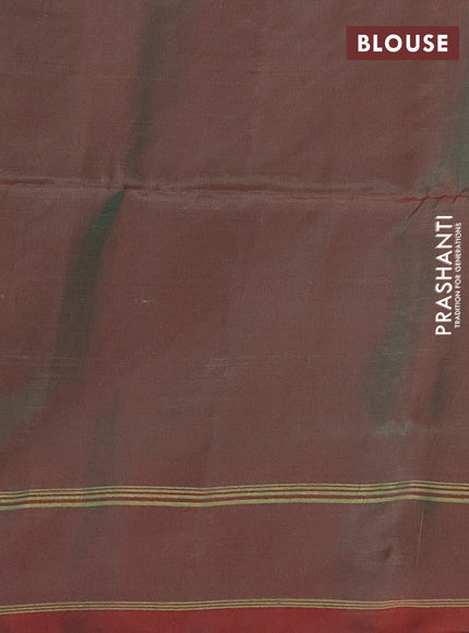 Dual Shade Of Green & Dual Shade Of Red Kanchipuram Soft Silk Sarees - Zari Weaves