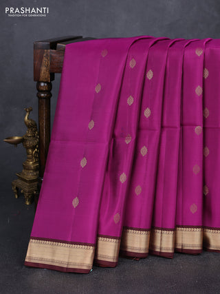 Purple & Deep Maroon Kanchipuram Soft Silk Sarees - Buttas