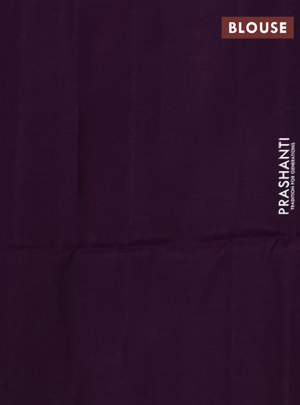 Blue Light Green & Purple Kanchipuram Soft Silk Sarees - Allover Stripes