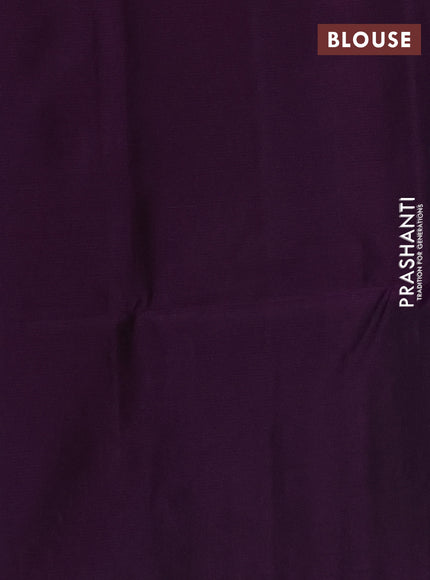 Light Green Blue & Purple Kanchipuram Soft Silk Sarees - Allover Stripes