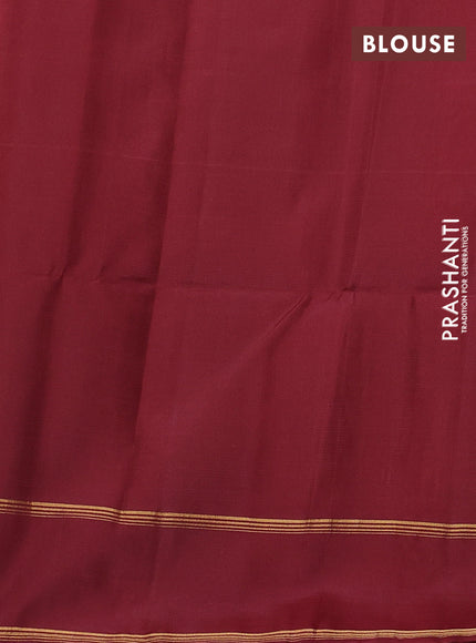 Rust & Maroon Kanchipuram Soft Silk Sarees - Buttas