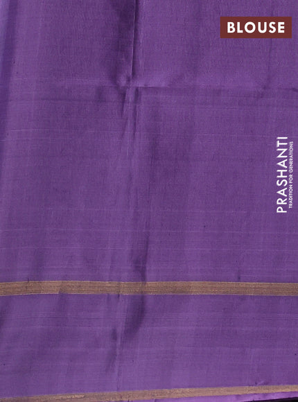 Teal Green Shade & Lavender Kanchipuram Soft Silk Sarees - Zari Weaves