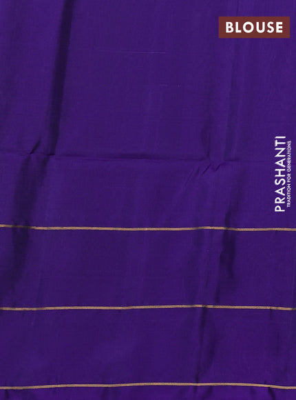 Blue & Violet Kanchipuram Soft Silk Sarees - Buttas