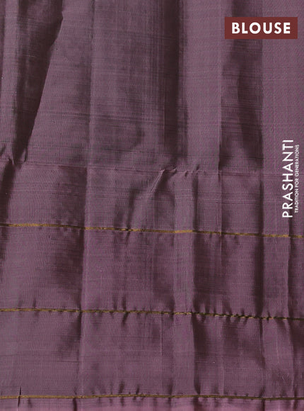 Green  & Peach Shade Kanchipuram Soft Silk Sarees - Buttas