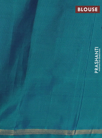 Lavender & Dual Shade Of Teal Green Kanchipuram Soft Silk Sarees - Buttas