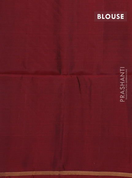 Peacock Green & Maroon Kanchipuram Soft Silk Sarees - Buttas
