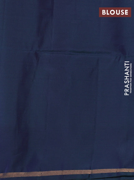 Purple & Dual Shade Of Greenish Purple Kanchipuram Soft Silk Sarees - Buttas