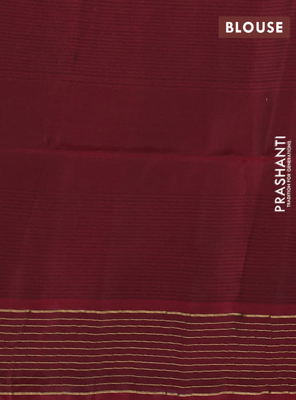 Sap Green & Maroon Kanchipuram Soft Silk Sarees - Buttas