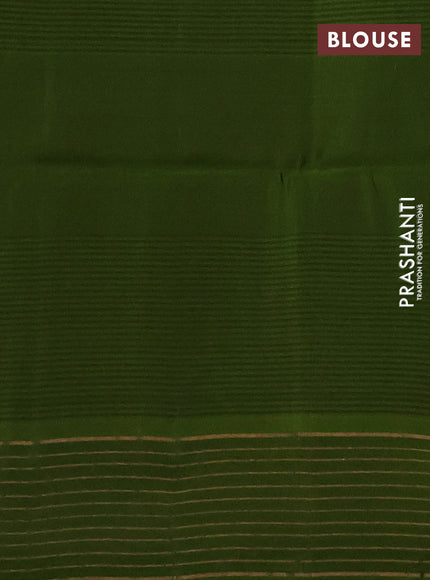 Maroon & Mehendi Green Kanchipuram Soft Silk Sarees - Buttas