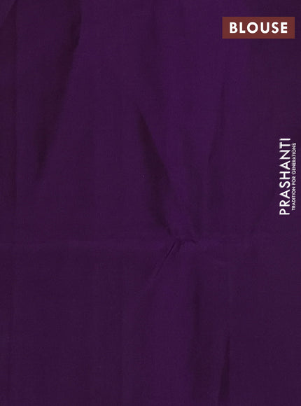 Dual Shade Of Blue & Purple Kanchipuram Soft Silk Sarees - Zari Weaves