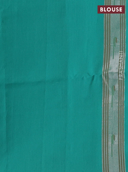 Pista Green & Green Kora Jamdhani Silk Saree